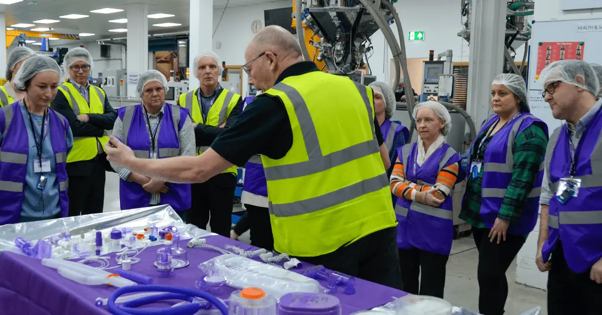 Image of a nurse visit in plastics manufacturing