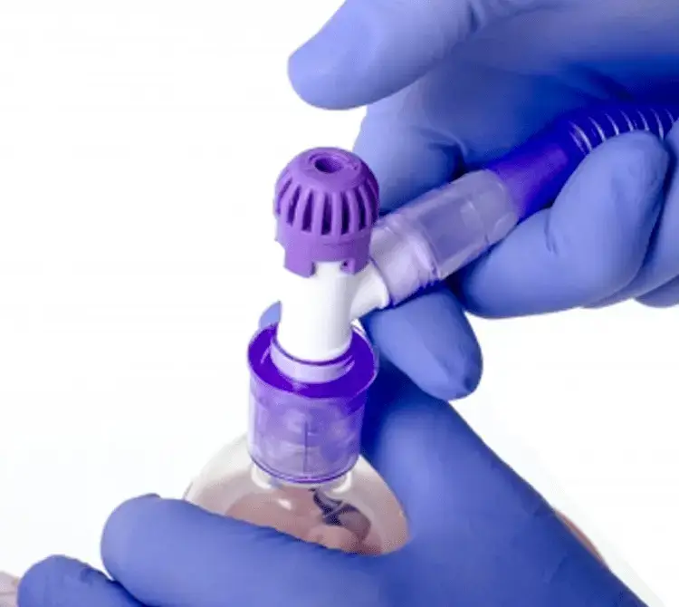 A neonate receiving neonatal care via a t-piece resuscitation circuit A neonate receiving neonatal care via a t-piece resuscitation circuit