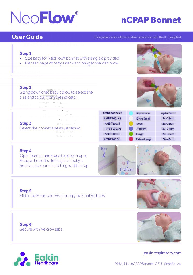 nCPAP Bonnet User Guide V4 pdf Eakin Healthcare