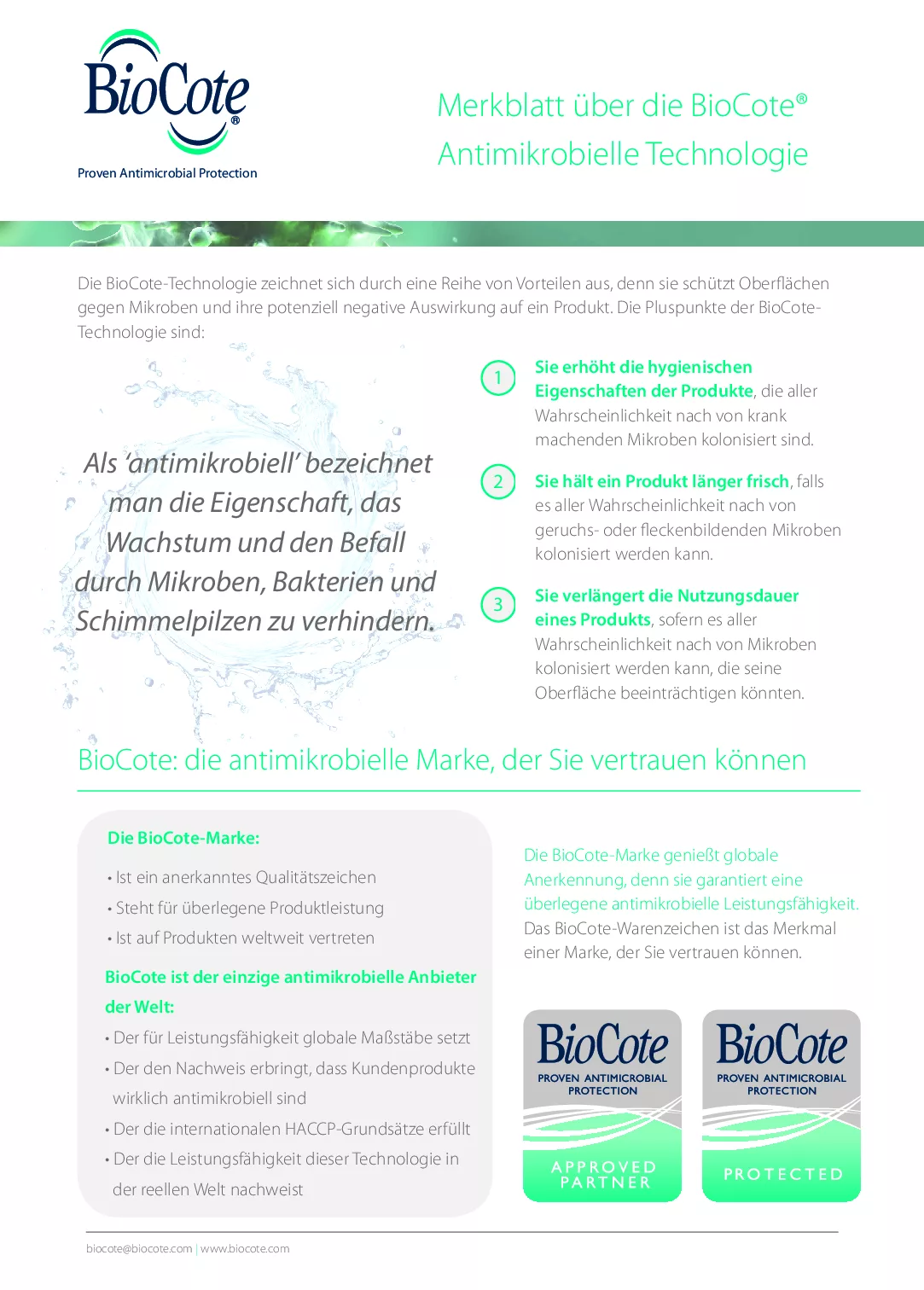 213 BioCote Fact Sheet GERMAN pdf Eakin Healthcare