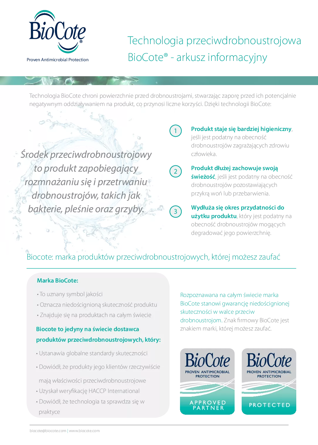 215 BioCote Fact Sheet POLISH pdf Eakin Healthcare