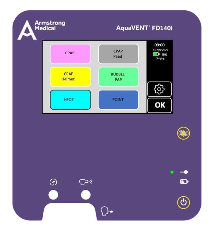 3D rendering of the AquaVENT FD140i menu screen