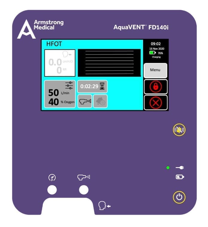 3D rendering of the AquaVENT FD140i HFOT screen