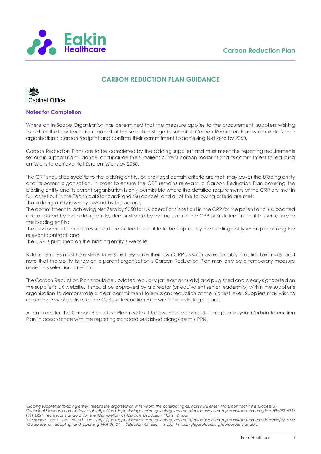 Carbon Reduction Plan 2025 Eakin Healthcare pdf Eakin Healthcare