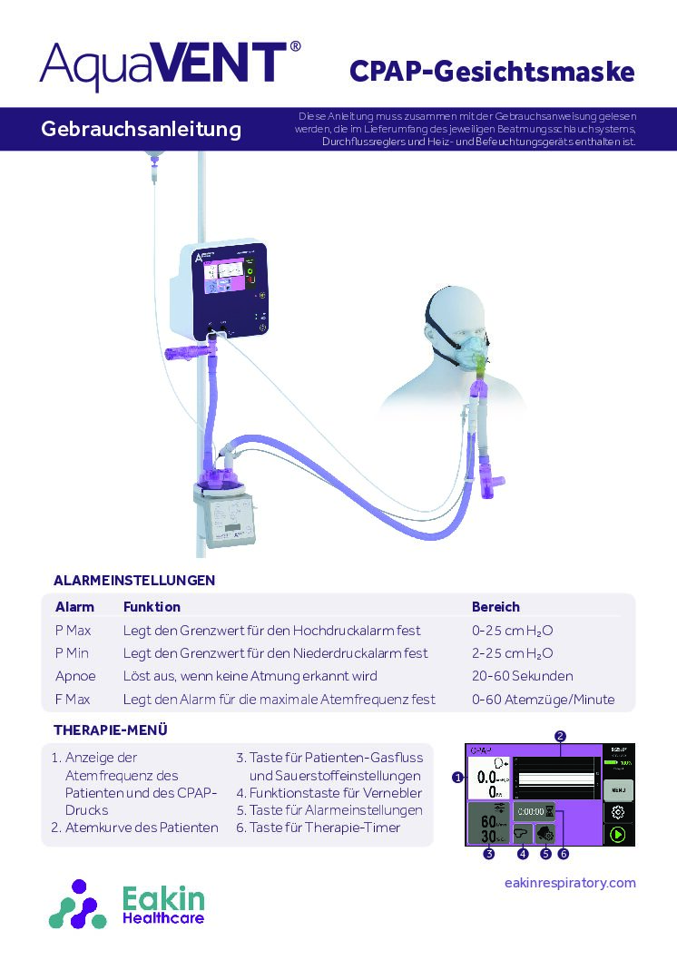 DE Face Mask CPAP User Guide V2 pdf Eakin Healthcare